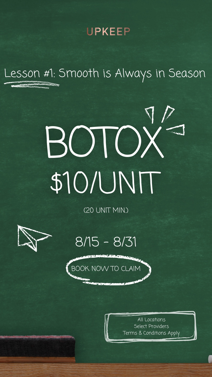 Botox chalkboard campaign graphic
