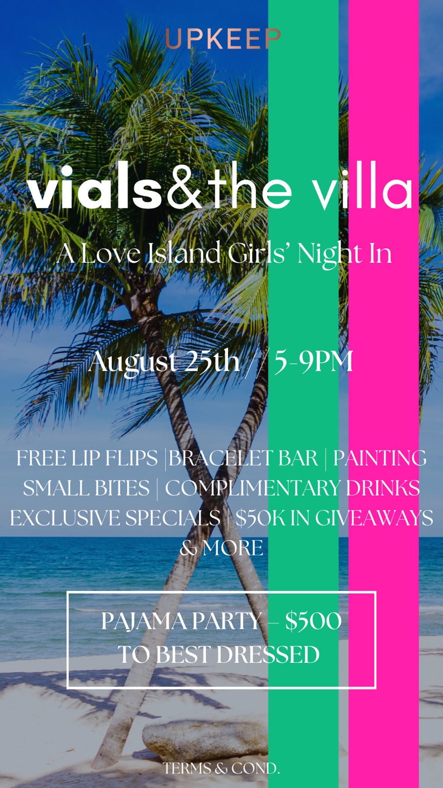 Vials and the Villa event campaign