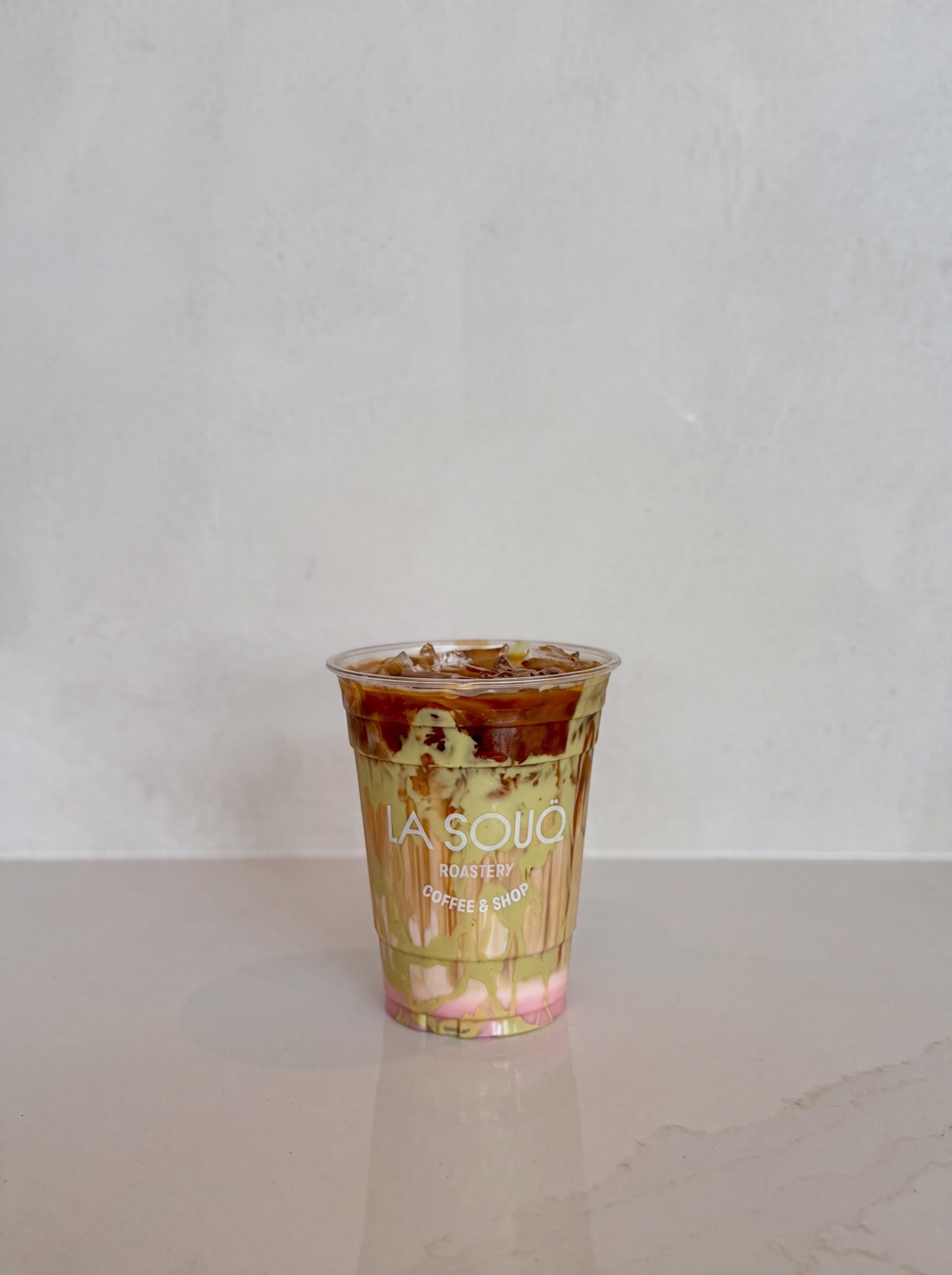Pink layered matcha