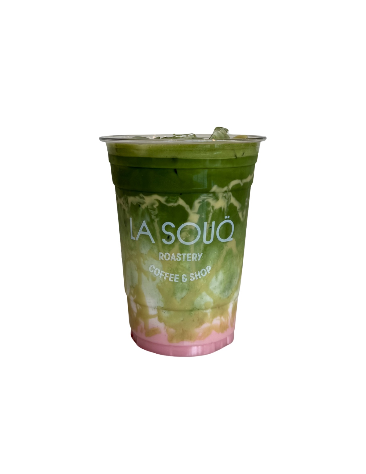 Layered matcha drink